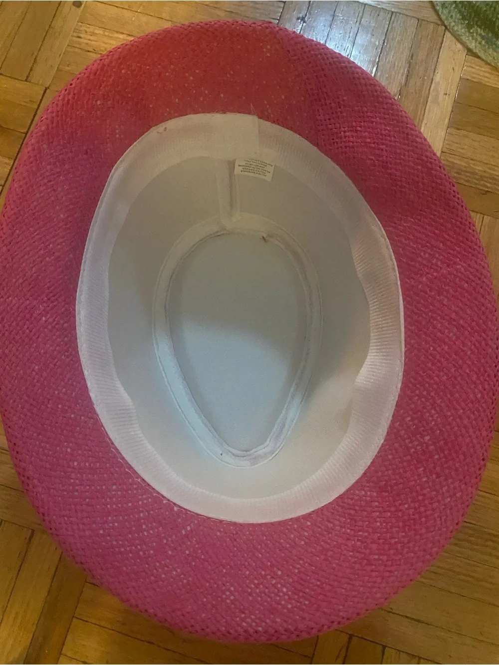 Pink Straw Fedora with Silver Spike Stud Trim